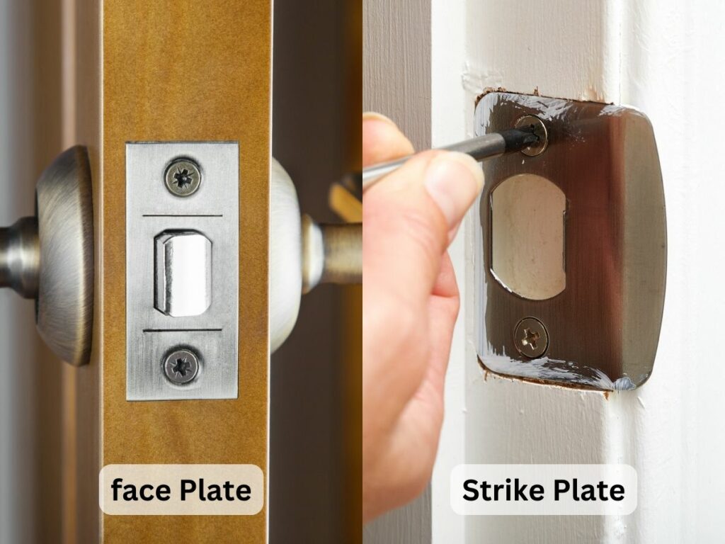 Install the faceplate and strike plate