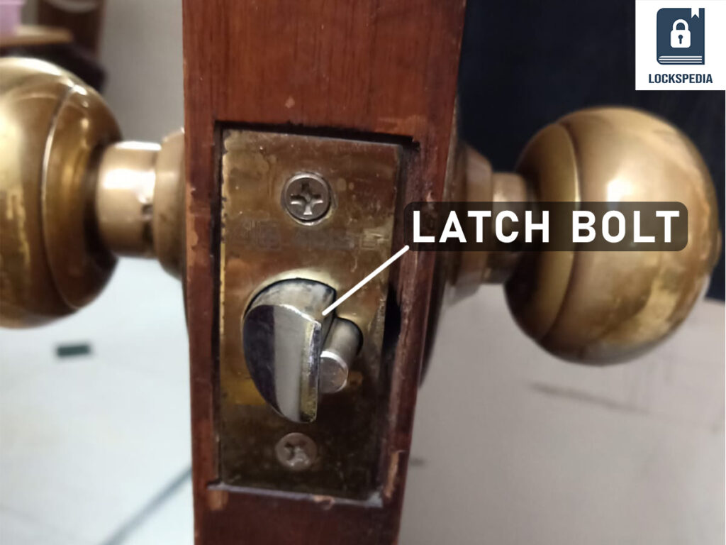 Latch bolt in a doorknob