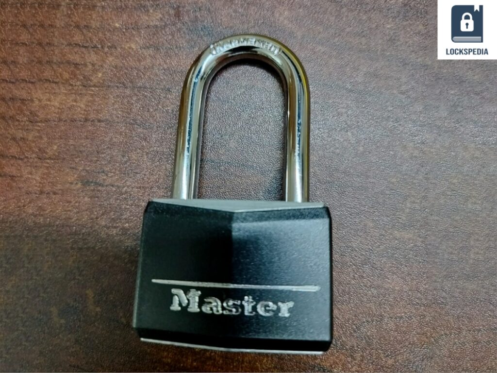 Master Lock 141DLF used to test the wallet lock pick set for its smaller keyways