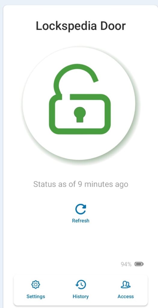 Battery status on Schlage home app